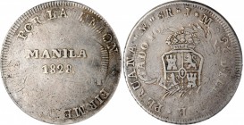 PHILIPPINES. Philippines - Peru. 8 Reales, 1828. Manila Mint. Ferdinand VII. PCGS Genuine--Filed Rims, Fine Details Gold Shield.
KM-24; Basso-35; PNM...