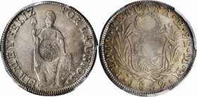 PHILIPPINES. Philippines - Peru. 8 Reales, ND (1832-34). PCGS AU-50 Gold Shield; Countermark: AU Details.
KM-83; Basso-41; PNM#6-70; PNM#16-161; Cach...