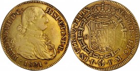 COLOMBIA. Falsa Época. Sub-Standard Purity Contemporary Counterfeit 8 Escudos, 1821-P FM. Uncertain Local Mint "Popayan", Assayer FM. Ferdinand VII. V...
