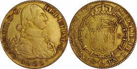 MEXICO. Falsa Época. Sub-Standard Purity Contemporary Counterfeit 8 Escudos, 1805-Mo FM. Uncertain Local Mint "Mexico City", Assayer FM. Charles IIII ...