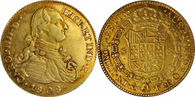 MEXICO. Falsa Época. Sub-Standard Purity Contemporary Counterfeit 8 Escudos, 1808-Mo FM. Uncertain Local Mint "Mexico City", Assayer FM. Charles IIII ...