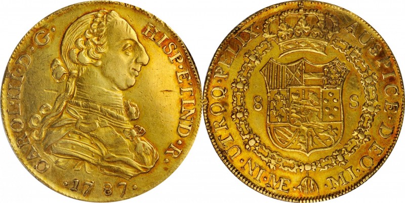 PERU. Falsa Época. Sub-Standard Purity Contemporary Counterfeit 8 Escudos, 1787-...