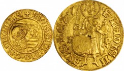 ITALY. Italy - Hungary. Milan. Goldgulden with Biscione Civic Countermark, ND (ca. late-17th Century). CHOICE VERY FINE; Countermark: EXTREMELY FINE....