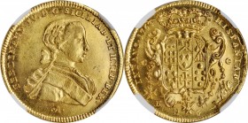 ITALY. Naples & Sicily. 6 Ducati, 1763-IA CC R. Naples Mint. Ferdinand IV. NGC MS-65.
Fr-846; KM-167. A stunning Gem, this vibrant specimen features ...