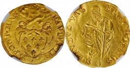 ITALY. Papal States. Scudo d'Oro, ND (1534-49). Rome Mint. Paul III. NGC MS-62.
3.38 gms. Fr-65; Berman-904; Munt-19. Obverse: Papal coat-of-arms; Re...