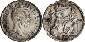 ITALY. 20 Lire, 1927-R Year VI. Rome Mint. NGC MS-67.
KM-69; Gig-36. Seemingly impossible to encounter any finer, this superb Gem offers radiating lu...