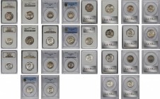 ITALY. Collection of Silver Denominations (14 Pieces), 1902-28. Rome Mint. All NGC, PCGS or ANACS Certified.
1) 10 Lire, 1926-R. NGC MS-62, KM-68.1. ...