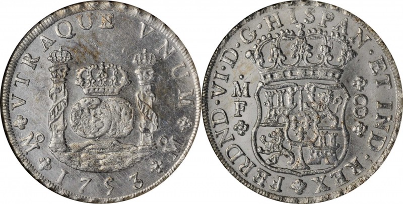 MEXICO. 8 Reales, 1753-Mo MF. Mexico City Mint. Ferdinand VI. NGC MS-63.
KM-104...