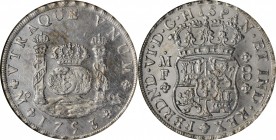 MEXICO. 8 Reales, 1753-Mo MF. Mexico City Mint. Ferdinand VI. NGC MS-63.
KM-104.1; Cal-Type 85 #331; Gil-M-8-26; FC-26a. Almost entirely white with s...