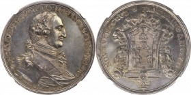 MEXICO. Veracruz. Charles IV Silver Proclamation Medal, 1789. By Geroni Antonio Gil. NGC MS-63.
Grove-C-252. Obverse: Bust of Charles IV facing right...