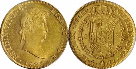 MEXICO. 8 Escudos, 1820-Mo JJ. Mexico City Mint. Ferdinand VII. PCGS Genuine--Cleaning, AU Details Gold Shield.
Fr-52; KM-161; Cal-Type 20 #61; Onza-...