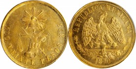 MEXICO. 20 Pesos, 1870-Mo C. Mexico City Mint. PCGS MS-62 Gold Shield.
Fr-119; KM-414.6. An exceptionally lustrous, near choice specimen, offering tr...