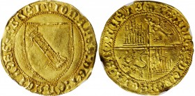 SPAIN. Kingdom of Castille & Leon. Dobla de la Banda, ND (1430-54)-S. Seville Mint. John II. NGC MS-63.
4.63 gms. Fr-112; Cayon-1515. RARE in such a ...