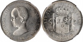 SPAIN. Trio of 5 Pesetas (3 Pieces), 1888-94. Alfonso XIII. All NGC Certified.
1) 1888 (88)-MP M. NGC MS-62+. KM-689. 2) 1892 (92)-PG M. NGC MS-63. K...