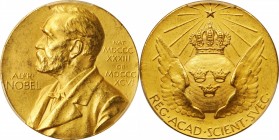 SWEDEN. Nobel Nominating Committee for Science Gold Medal, ND (1942). PCGS SPECIMEN-62 Gold Shield.
20.40 gms. Obverse: Bust of Alfred Nobel left; Re...