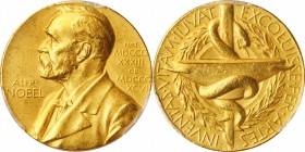SWEDEN. Nobel Nominating Committee for Medicine Gold Medal, ND (1965). PCGS SPECIMEN-63 Gold Shield.
19.90 gms. Obverse: Bust of Alfred Nobel left; R...