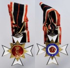 GERMANY. Lippe Detmold. House Honor Neck Cross, Second Class, Instituted 1869. NEAR MINT.
57 x 62 mm. Barac-64; Werlich-506. Second type of Leopold (...