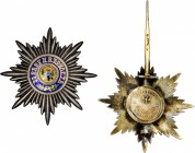 RUSSIA. Imperial Order of Saint Andrew Breast Star, Instituted 1699. EXTREMELY FINE.
69 mm. 39.25 grams. Eight pointed multi-rayed silver star with c...