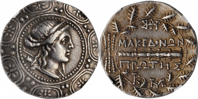 MACEDON. Under the Romans. AR Tetradrachm, Amphipolis Mint, First Meris, ca. 167...