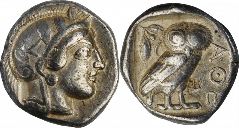 ATTICA. Athens. AR Tetradrachm (17.10 gms), ca. 454-404 B.C. CHOICE VERY FINE.
...