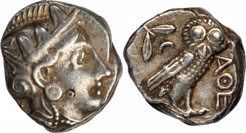 ATTICA. Athens. AR Tetradrachm (17.19 gms), ca. 353-294 B.C. CHOICE VERY FINE.
...