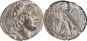 SYRIA. Seleukid Kingdom. Antiochos VII Sidetes, 138-129 B.C. AR Tetradrachm (13.93 gms), Tyre Mint, Dated SE 183 (130/29 B.C.). NGC Ch AU, Strike: 5/5...