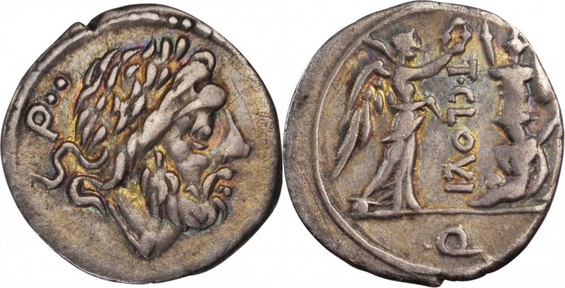 ROMAN REPUBLIC. T. Cloelius. AR Quinarius (1.85 gms), Rome Mint, 98 B.C. CHOICE ...