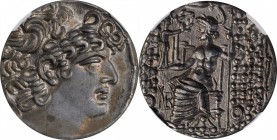 ROMAN REPUBLIC. Aulus Gabinius, proconsul. AR Tetradrachm (15.16 gms), Antioch Mint, 57-55 B.C. NGC AU★, Strike: 5/5 Surface: 5/5.
RPC-4124; McAlee-1...