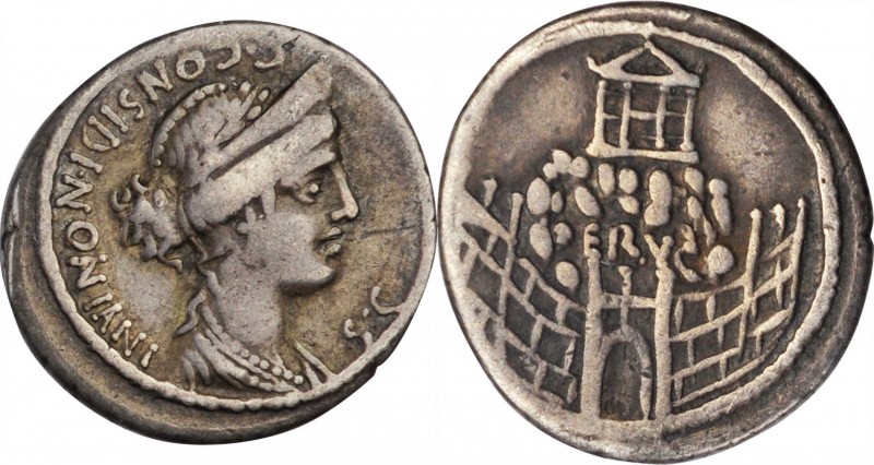 ROMAN REPUBLIC. C. Considius Nonianus. AR Denarius (3.75 gms), Rome Mint, 56 B.C...