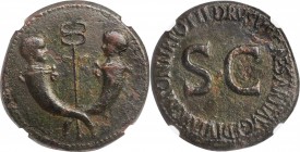 TIBERIUS & GERMANICUS GEMELLUS, A.D. 19-37/8 & 19-23/4, respectively. AE Sestertius (27.10 gms), Rome Mint, Struck under Tiberius, A.D. 22-23. NGC EF,...