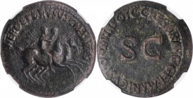 NERO & DRUSUS CAESARES (ADOPTED GRANDSONS OF TIBERIUS). AE Dupondius (14.57 gms), Rome Mint, Struck under Caligula, A.D. 37-38. NGC VF, Strike: 5/5 Su...
