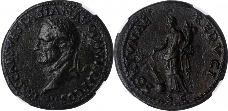 VESPASIAN, A.D. 69-79. AE Sestertius, Rome Mint, A.D. 71. NGC EF.
RIC-158 (R2)....