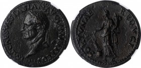 VESPASIAN, A.D. 69-79. AE Sestertius, Rome Mint, A.D. 71. NGC EF.
RIC-158 (R2). Obverse: Laureate head left; Reverse: Fortuna standing left, holding ...
