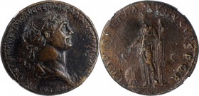 TRAJAN, A.D. 98-117. AE Sestertius, Rome Mint, A.D. 116-117. NGC Ch VF.
Woytek-591v1; RIC-663. Obverse: Laureate and draped bust right; Reverse: Prov...