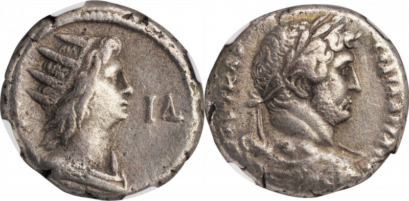 HADRIAN, A.D. 117-138. Egypt. Alexandria. BI Tetradrachm, Dated RY 14 (A.D. 129/...