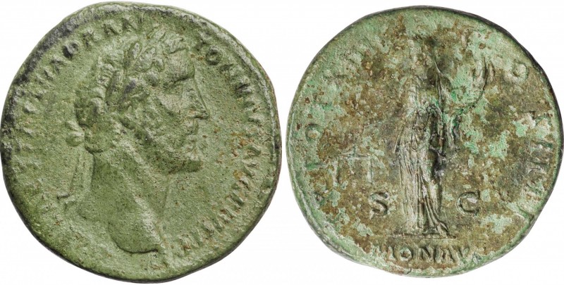 ANTONINUS PIUS, A.D. 138-161. AE Sestertius (23.26 gms), Rome Mint, A.D. 150-151...