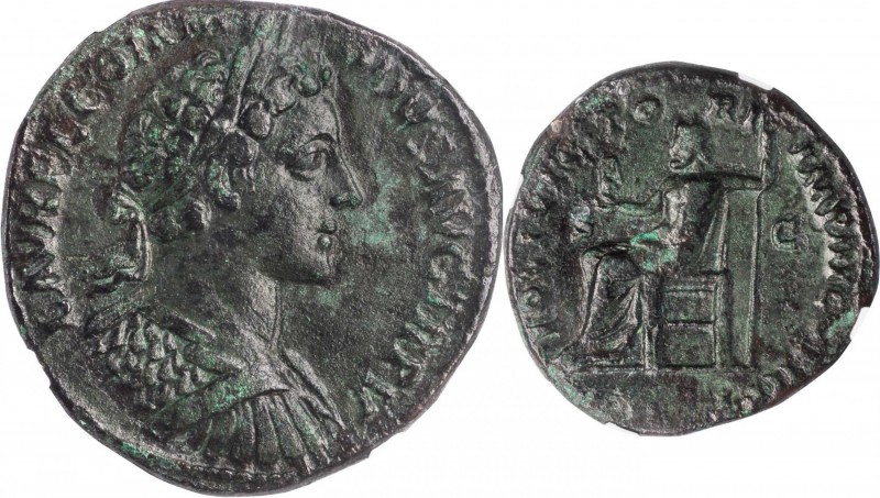 COMMODUS, A.D. 177-192. AE Sestertius, Rome Mint, A.D. 180. NGC Ch VF.
RIC-291....