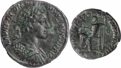 COMMODUS, A.D. 177-192. AE Sestertius, Rome Mint, A.D. 180. NGC Ch VF.
RIC-291. Obverse: Laureate and cuirassed bust right; Reverse: Jupiter seated l...