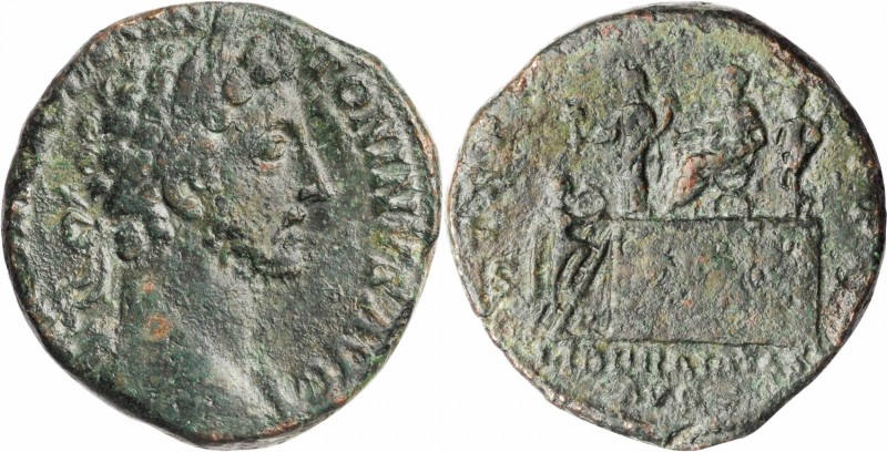 COMMODUS, A.D. 177-192. AE Sestertius (21.12 gms), Rome Mint, A.D. 180. NEARLY V...