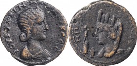 TRANQUILLINA (WIFE OF GORDIAN III). Mesopotamia. Edessa. AE 28mm (17.37 gms), A.D. 241-244. NEARLY VERY FINE.
cf. SNG Copenhagen-222; cf. BMC-133-5. ...