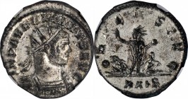 AURELIAN, A.D. 270-275. BI Antoninianus (4.31 gms), Rome Mint, 2nd Officina, A.D. 274. NGC MS, Strike: 5/5 Surface: 5/5. Silvering.
RIC-1761 (online)...