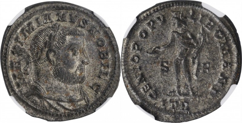 GALERIUS AS CAESAR, A.D. 293-305. AE Follis (9.80 gms), Treveri Mint, 1st Offici...