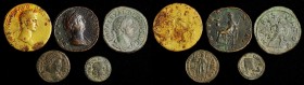MIXED LOTS. Quintet of Bronze Denominations (5 Pieces), A.D. 98-350. Grade Range: NEARLY VERY FINE to NEARLY EXTREMELY FINE.
1) NERVA. AE Sestertius....
