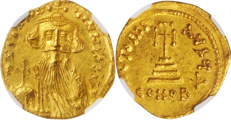 CONSTANS II, 641-668. AV Solidus (4.44 gms), Constantinople Mint, 4th Officina, ...