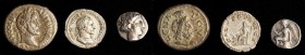 MIXED LOTS. Trio of Silver Denominations (3 Pieces), ca. 350 B.C.- A.D. 218. Grade Range: NEARLY VERY FINE to CHOICE VERY FINE.
1) BRUTTIUM. Terina. ...