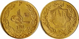 AFGHANISTAN. 2 Amani, SH 1301 (1922). PCGS MS-63 Gold Shield.
Fr-30; KM-888. Delicately toned with somewhat pebbly luster in the fields.
Estimate: $...