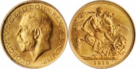 AUSTRALIA. Sovereign, 1913-S. Sydney Mint. PCGS MS-64.
S-4003; Fr-38; KM-29. An incredibly brilliant and exceptionally pleasing Near Gem, featuring n...