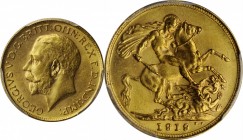 AUSTRALIA. Sovereign, 1919-S. Sydney Mint. PCGS MS-62.
S-4003; Fr-38; KM-29. Well struck with an attractive yellow-gold luster in the fields.
Estima...