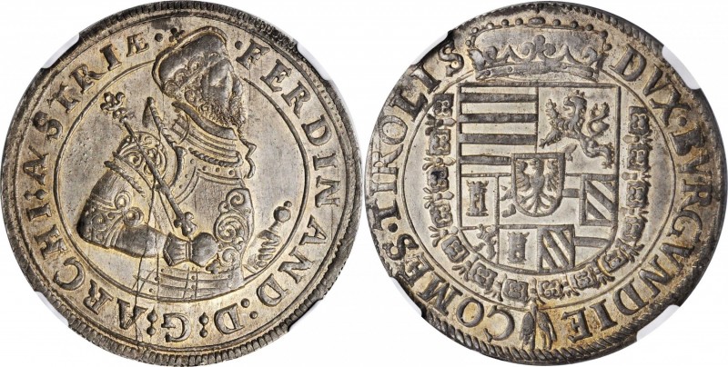 AUSTRIA. Taler, ND (1564-95). Hall Mint. Ferdinand Erzherog. NGC AU-55.
Dav-809...