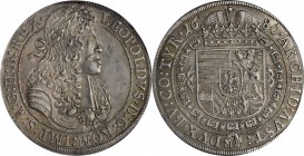 AUSTRIA. Taler, 1680. Hall Mint. Leopold I. PCGS AU-58 Gold Shield.
Dav-3241; KM-1303.1. Impressively detailed with moderate tone that ranges from gr...